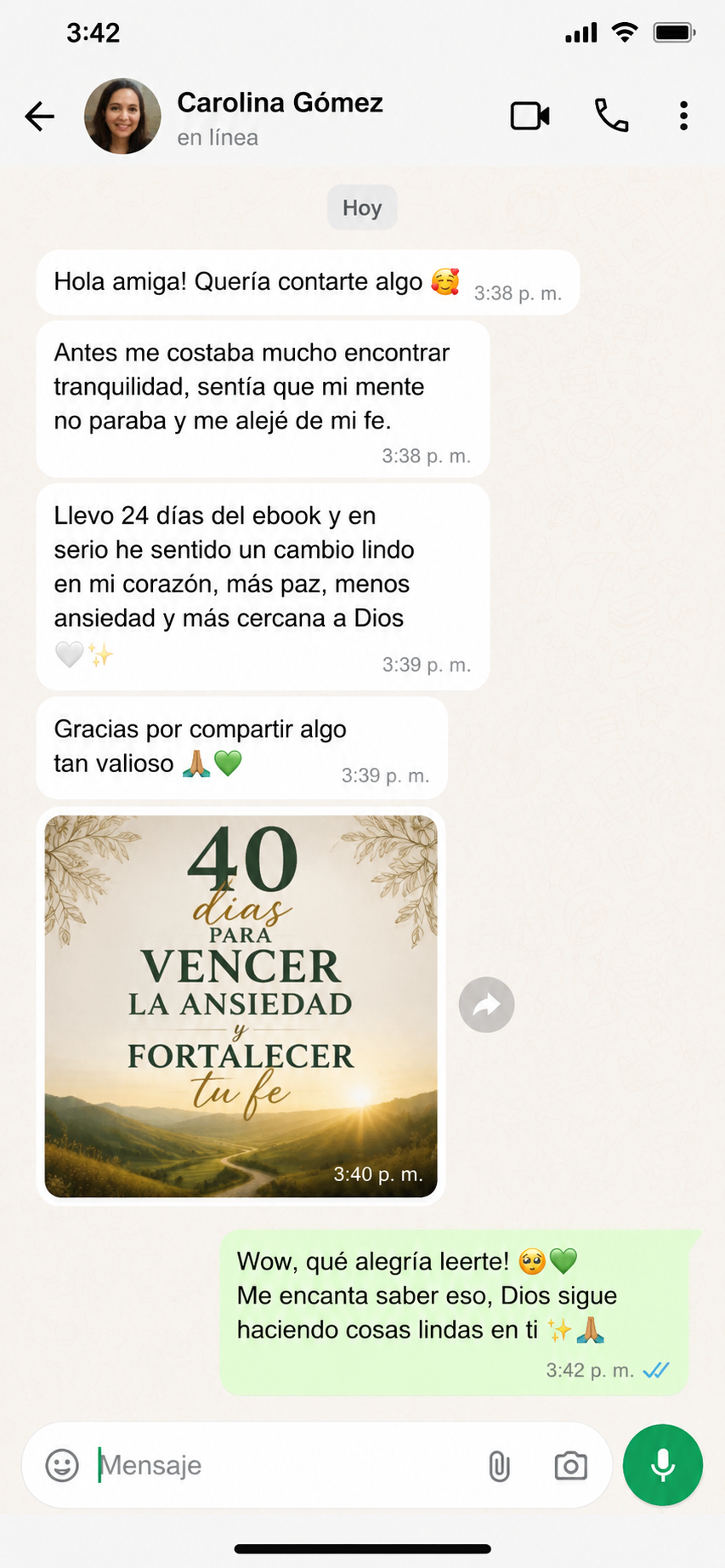 Testimonio de Carolina Gómez sobre el devocional de 40 días