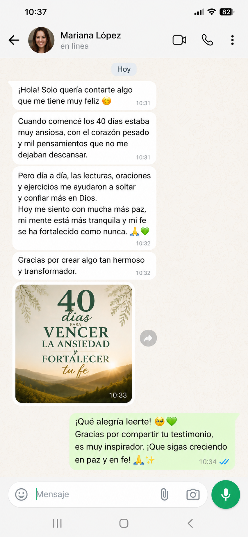 Testimonio de Mariana López sobre el devocional de 40 días